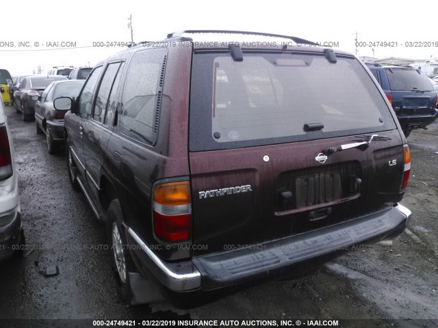 JN8AR05Y3TW002145 - 1996 NISSAN PATHFINDER LE/SE/XE BURGUNDY photo 3