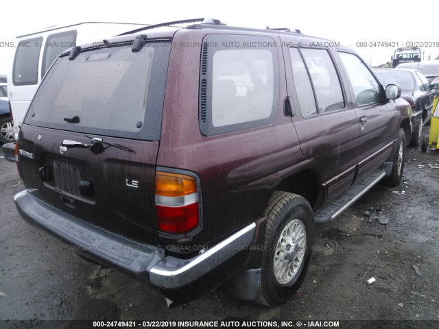 JN8AR05Y3TW002145 - 1996 NISSAN PATHFINDER LE/SE/XE BURGUNDY photo 4