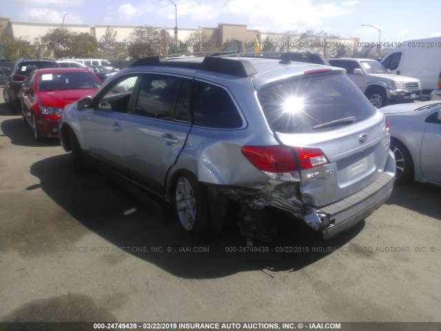 4S4BRDKC6D2309524 - 2013 SUBARU OUTBACK 3.6R LIMITED SILVER photo 3