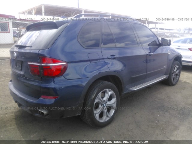 5UXZV8C52CL422173 - 2012 BMW X5 XDRIVE50I BLUE photo 4