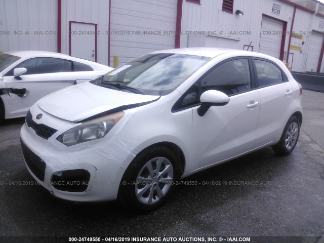 KNADM5A31D6307754 - 2013 KIA RIO LX WHITE photo 2