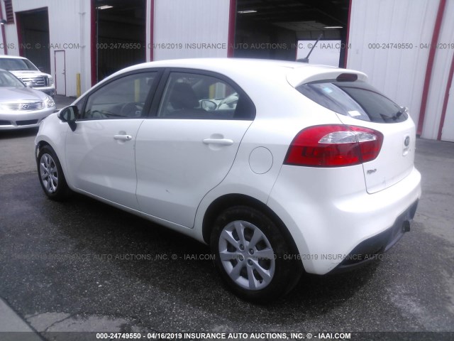 KNADM5A31D6307754 - 2013 KIA RIO LX WHITE photo 3