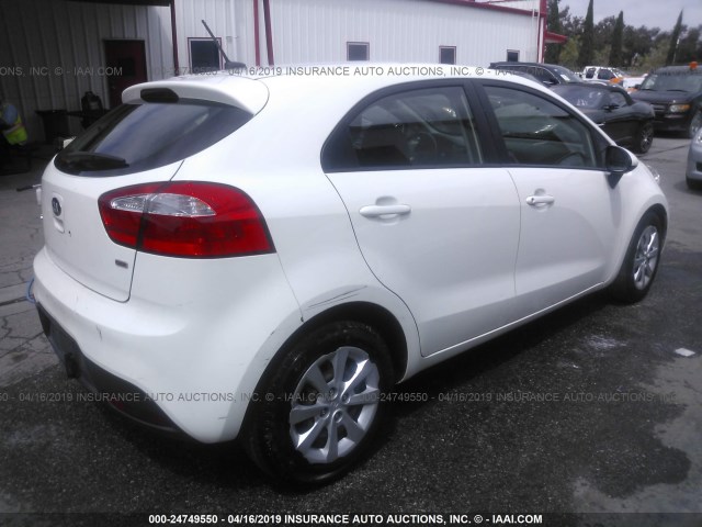 KNADM5A31D6307754 - 2013 KIA RIO LX WHITE photo 4