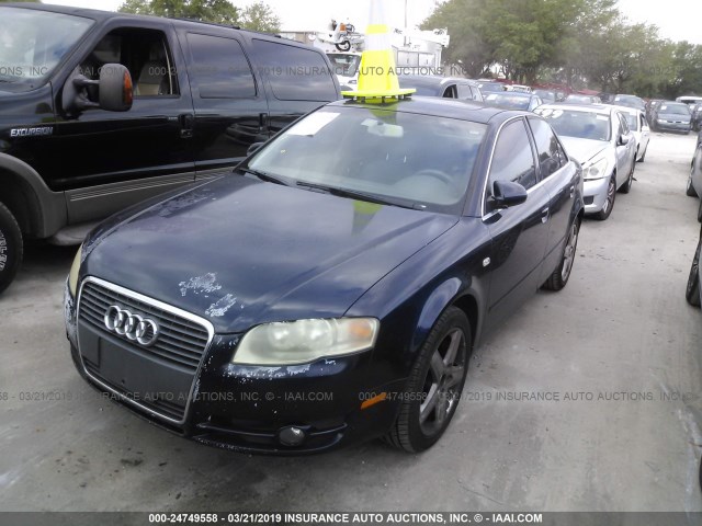 WAUAF78E85A573822 - 2005 AUDI A4 2.0T BLUE photo 2