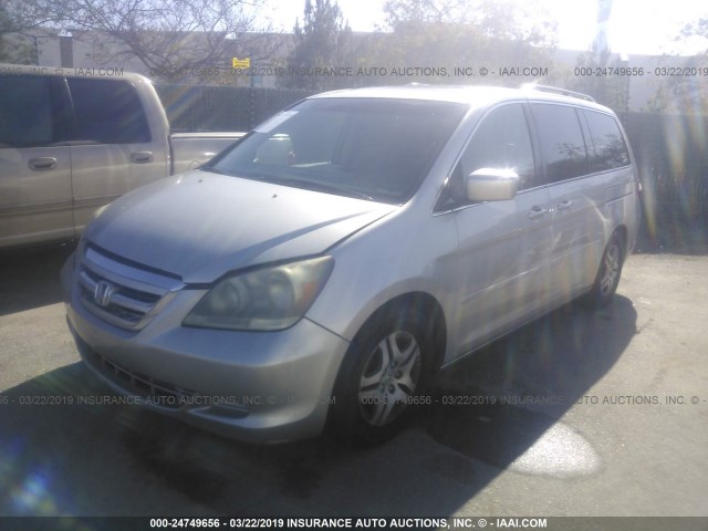 5FNRL38797B405061 - 2007 HONDA ODYSSEY EXL SILVER photo 2