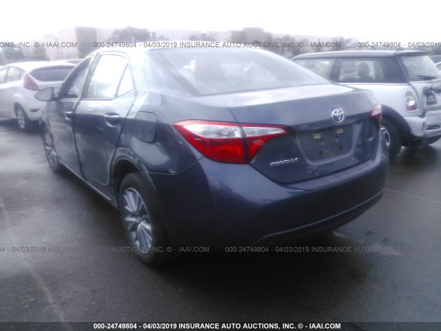 5YFBURHE3EP162669 - 2014 TOYOTA COROLLA L/LE/LE PLS/PRM/S/S PLS GRAY photo 3