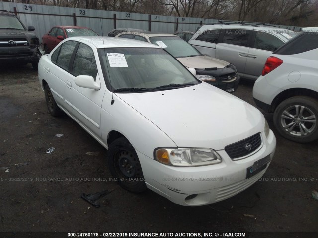 3N1CB51D31L465496 - 2001 NISSAN SENTRA XE/GXE WHITE photo 1