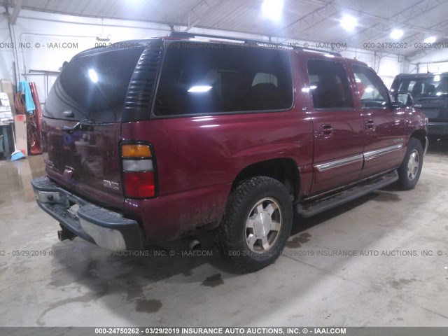 3GKFK16Z76G229560 - 2006 GMC YUKON XL K1500 MAROON photo 4