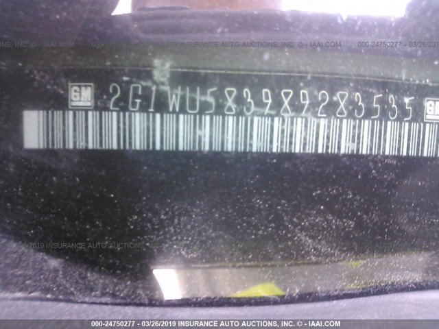 2G1WU583989283535 - 2008 CHEVROLET IMPALA LTZ SILVER photo 9