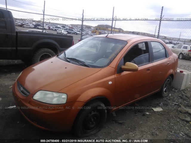 KL1TD52685B503651 - 2005 CHEVROLET AVEO LS ORANGE photo 2