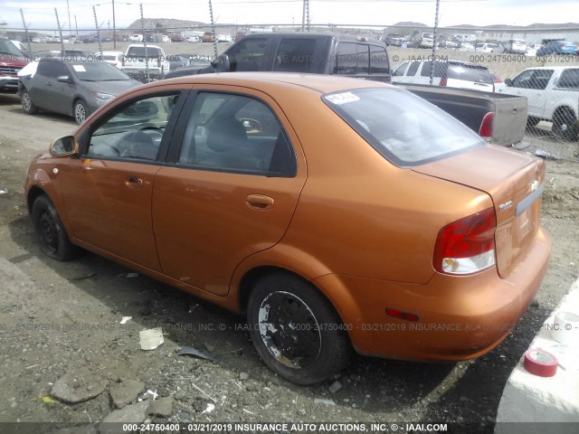 KL1TD52685B503651 - 2005 CHEVROLET AVEO LS ORANGE photo 3