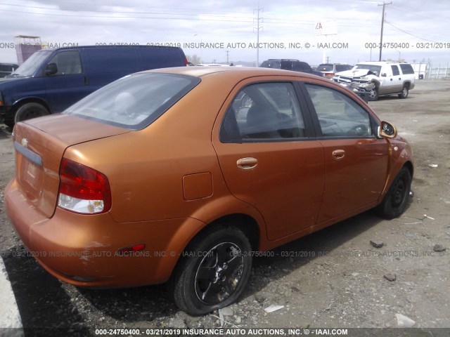 KL1TD52685B503651 - 2005 CHEVROLET AVEO LS ORANGE photo 4