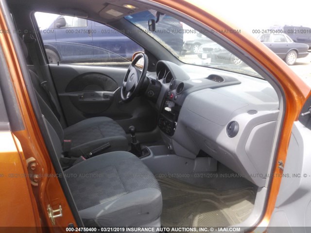 KL1TD52685B503651 - 2005 CHEVROLET AVEO LS ORANGE photo 5