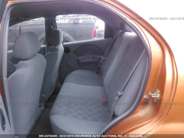 KL1TD52685B503651 - 2005 CHEVROLET AVEO LS ORANGE photo 8