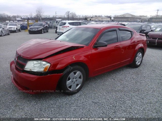 1B3LC46B19N559269 - 2009 DODGE AVENGER RED photo 2