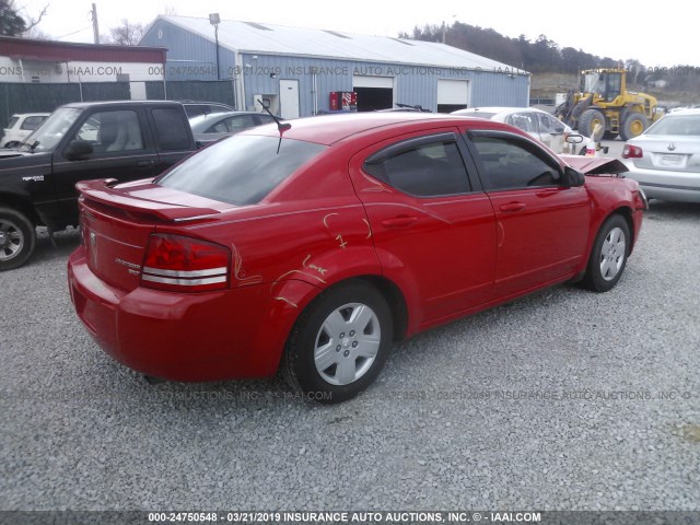 1B3LC46B19N559269 - 2009 DODGE AVENGER RED photo 4