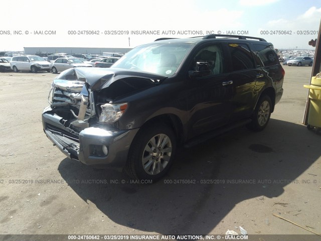 5TDDW5G13DS076276 - 2013 TOYOTA SEQUOIA PLATINUM GRAY photo 2