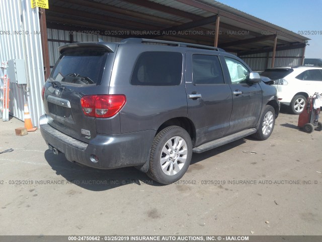 5TDDW5G13DS076276 - 2013 TOYOTA SEQUOIA PLATINUM GRAY photo 4