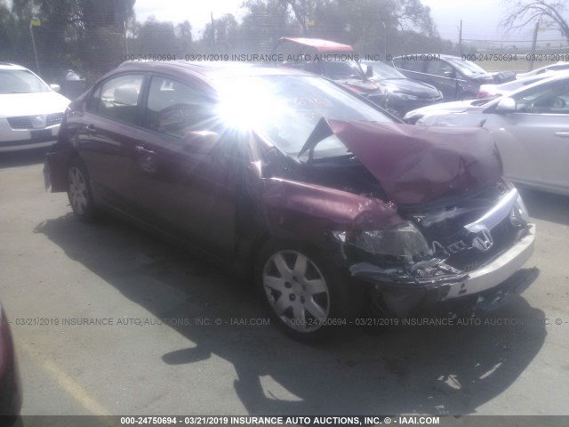 2HGFA16989H517494 - 2009 HONDA CIVIC EXL RED photo 1