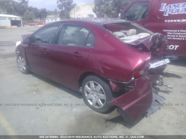 2HGFA16989H517494 - 2009 HONDA CIVIC EXL RED photo 3