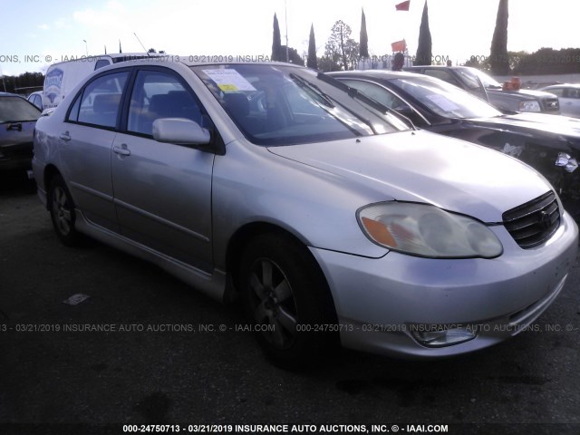 1NXBR32E03Z017494 - 2003 TOYOTA COROLLA CE/LE/S SILVER photo 1