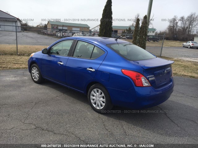 3N1CN7AP9CL859682 - 2012 NISSAN VERSA S/SV/SL BLUE photo 3