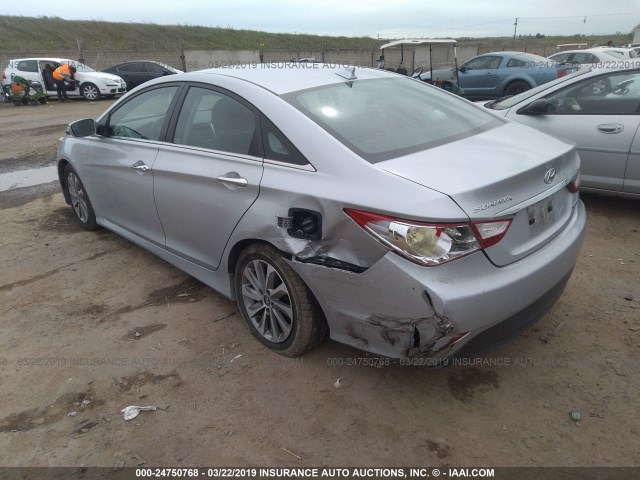 5NPEC4AC6EH858788 - 2014 HYUNDAI SONATA SE/LIMITED SILVER photo 3