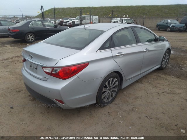 5NPEC4AC6EH858788 - 2014 HYUNDAI SONATA SE/LIMITED SILVER photo 4