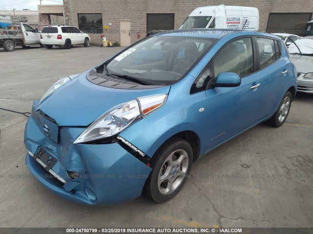 JN1AZ0CP7BT008006 - 2011 NISSAN LEAF SV/SL BLUE photo 2