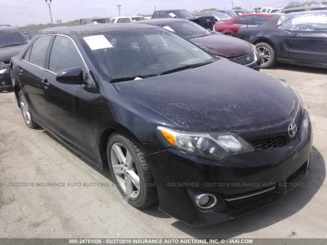 4T1BF1FK9CU594506 - 2012 TOYOTA CAMRY SE/LE/XLE BLACK photo 1