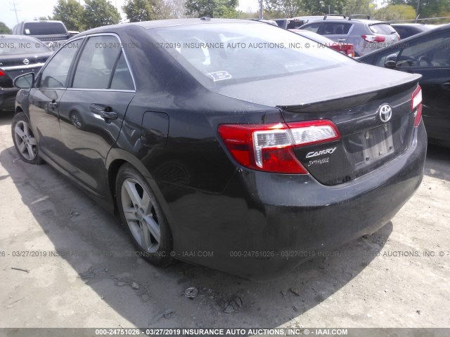 4T1BF1FK9CU594506 - 2012 TOYOTA CAMRY SE/LE/XLE BLACK photo 3