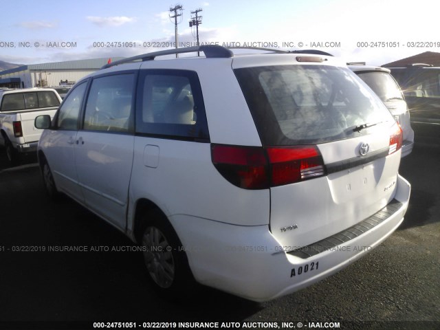 5TDZA23C55S228148 - 2005 TOYOTA SIENNA CE/LE WHITE photo 3