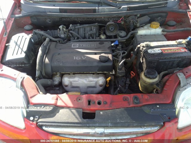 KL1TJ62614B165720 - 2004 CHEVROLET AVEO LS RED photo 10