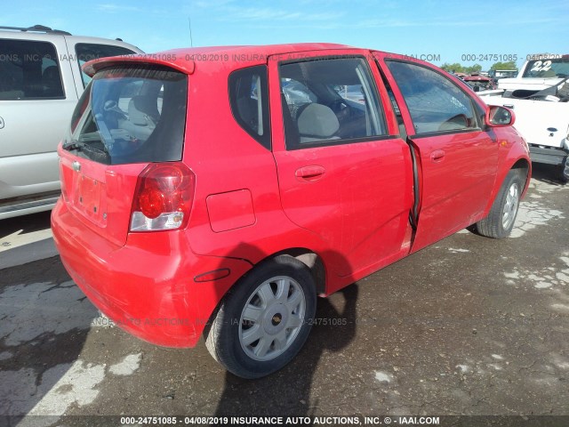 KL1TJ62614B165720 - 2004 CHEVROLET AVEO LS RED photo 4