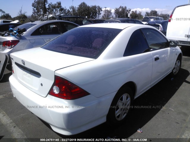 1HGEM22104L057896 - 2004 HONDA CIVIC DX VP WHITE photo 4