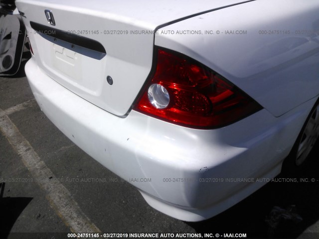 1HGEM22104L057896 - 2004 HONDA CIVIC DX VP WHITE photo 6