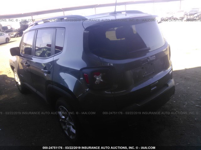 ZACCJABB3JPG92894 - 2018 JEEP RENEGADE LATITUDE GRAY photo 3