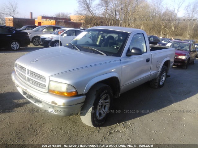 1D7FL16K54S616437 - 2004 DODGE DAKOTA SXT GRAY photo 2