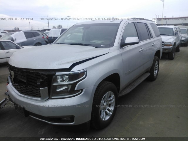 1GNSKBKC2KR283500 - 2019 CHEVROLET TAHOE K1500 LT SILVER photo 2