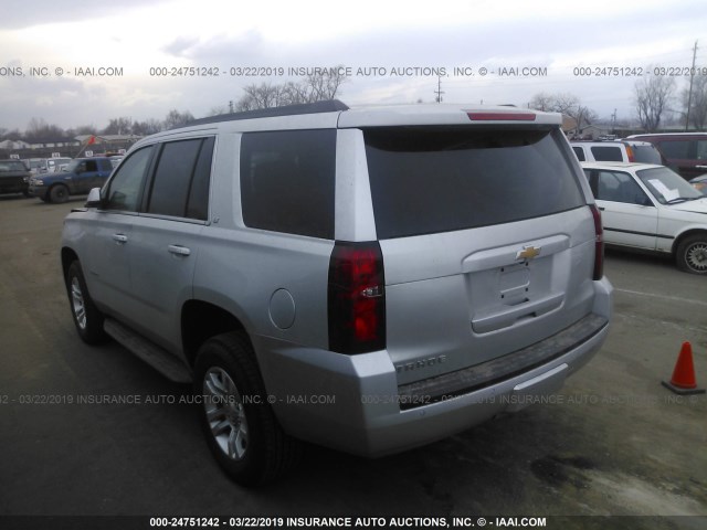 1GNSKBKC2KR283500 - 2019 CHEVROLET TAHOE K1500 LT SILVER photo 3