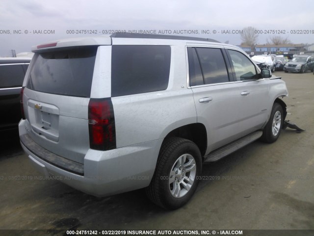 1GNSKBKC2KR283500 - 2019 CHEVROLET TAHOE K1500 LT SILVER photo 4