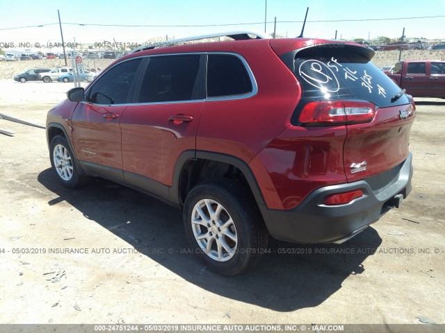 1C4PJMCS0HW656370 - 2017 JEEP CHEROKEE LATITUDE MAROON photo 3