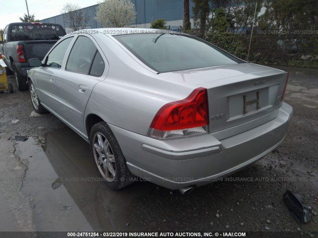 YV1RS592662542343 - 2006 VOLVO S60 2.5T SILVER photo 3