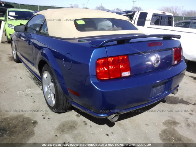 1ZVHT85HX75203656 - 2007 FORD MUSTANG GT BLUE photo 3