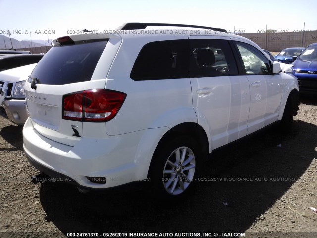 3C4PDDBG8ET297646 - 2014 DODGE JOURNEY SXT WHITE photo 4