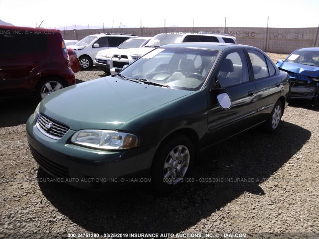 3N1CB51DX1L473899 - 2001 NISSAN SENTRA XE/GXE GREEN photo 2