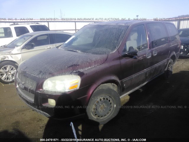 1GNDV23L86D231662 - 2006 CHEVROLET UPLANDER LS MAROON photo 2