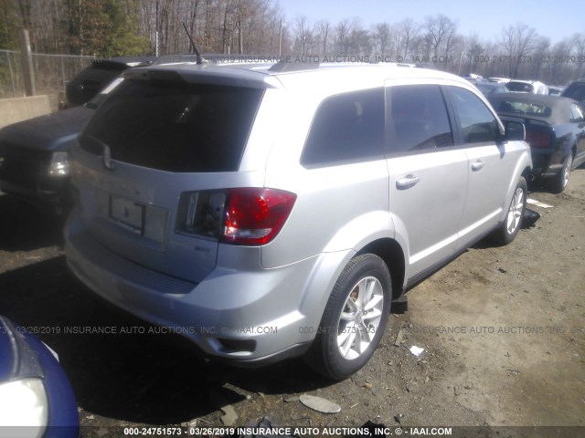 3C4PDDBG7ET108954 - 2014 DODGE JOURNEY SXT SILVER photo 4