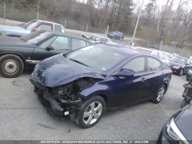 5NPDH4AE0DH282130 - 2013 HYUNDAI ELANTRA GLS/LIMITED Dark Blue photo 2