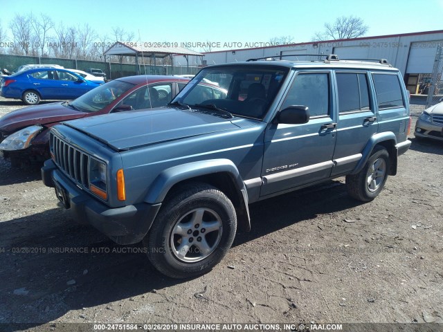 1J4FF68S9XL535316 - 1999 JEEP CHEROKEE SPORT/CLASSIC Light Blue photo 2